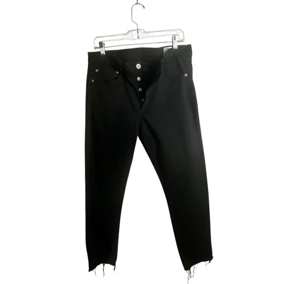 Rag & Bone Men Standard Issue Fit 1 Black Skinny Leg Button Fly Raw Hem Jeans - Picture 8 of 16